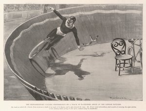ロンドンパビリオンで60度の角度のトラック上の異常なサイクリングパフォーマンス 作： Ralph Cleaver